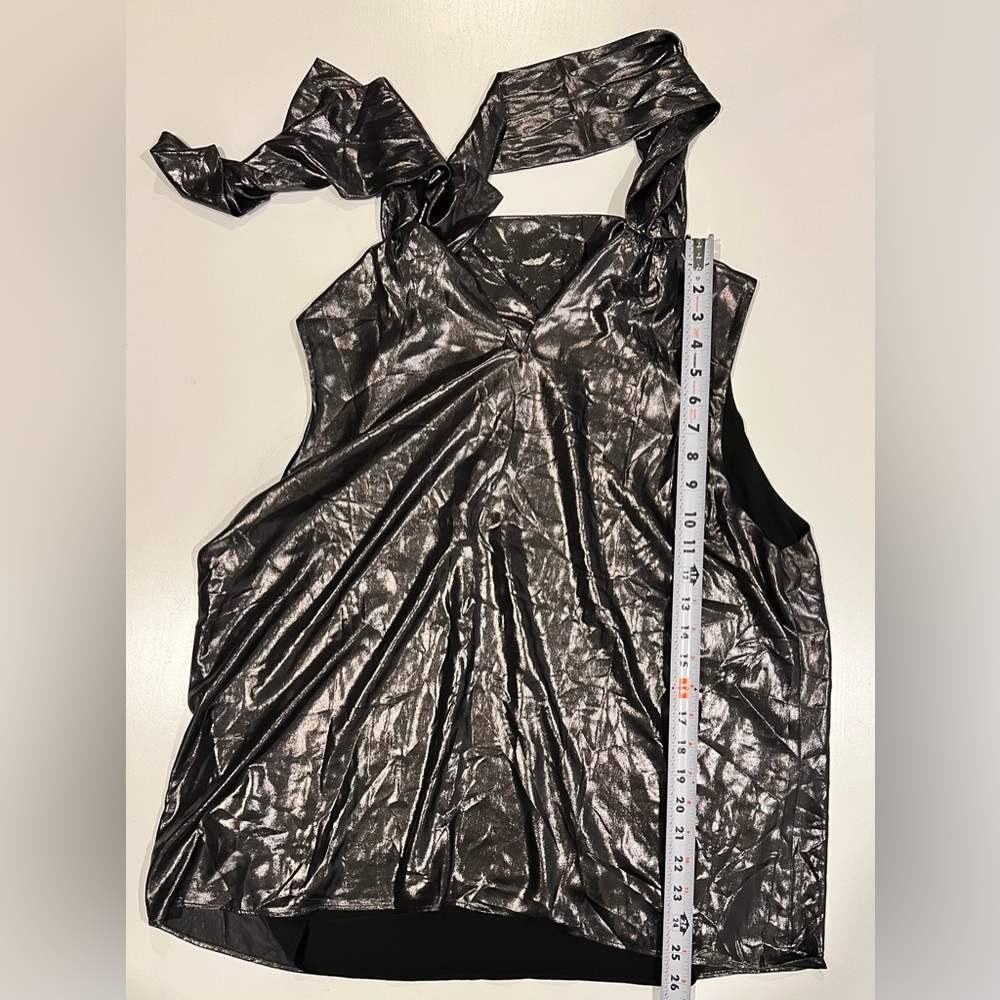 WHBM: Evening Blouse: Shiny Black: X-Large - Picture 7 of 9